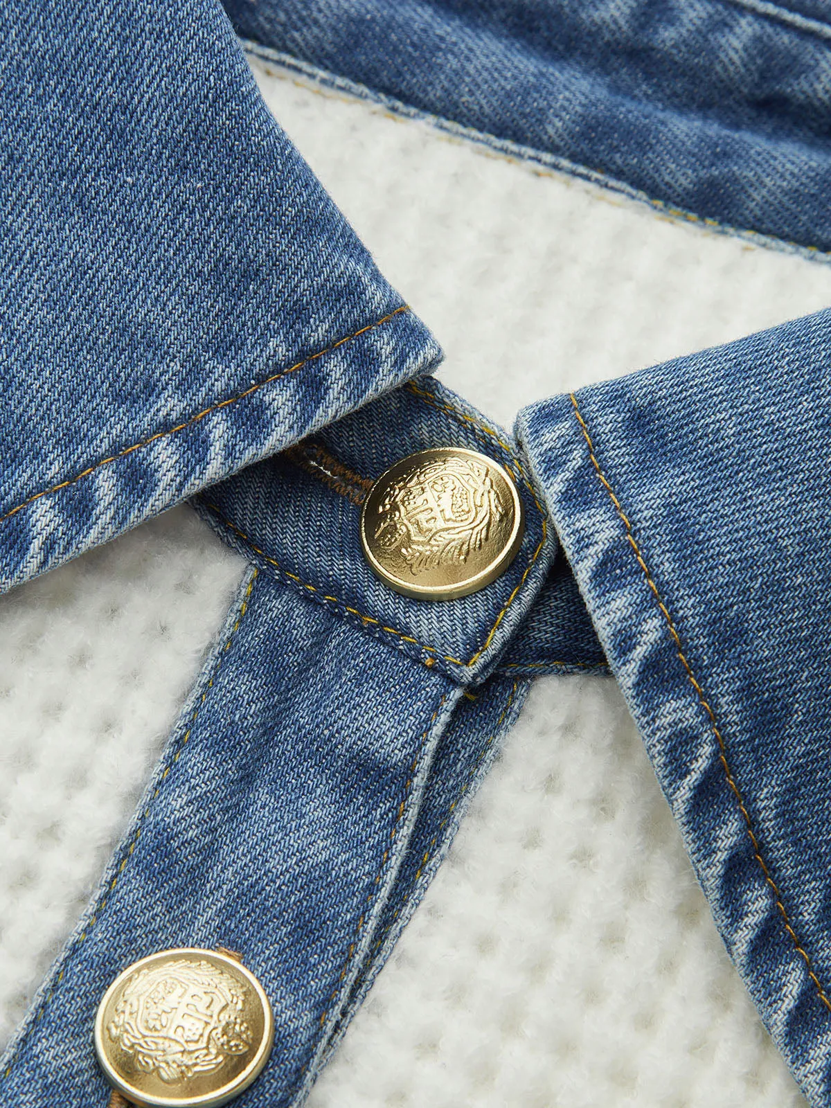 Denim Collar Striped Sweater sold by COMMENSE product image thumbnail 4