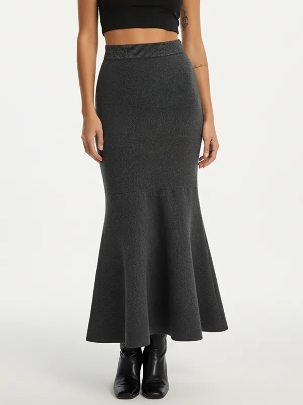 Knit Mermaid Midi Skirt sold by COMMENSE