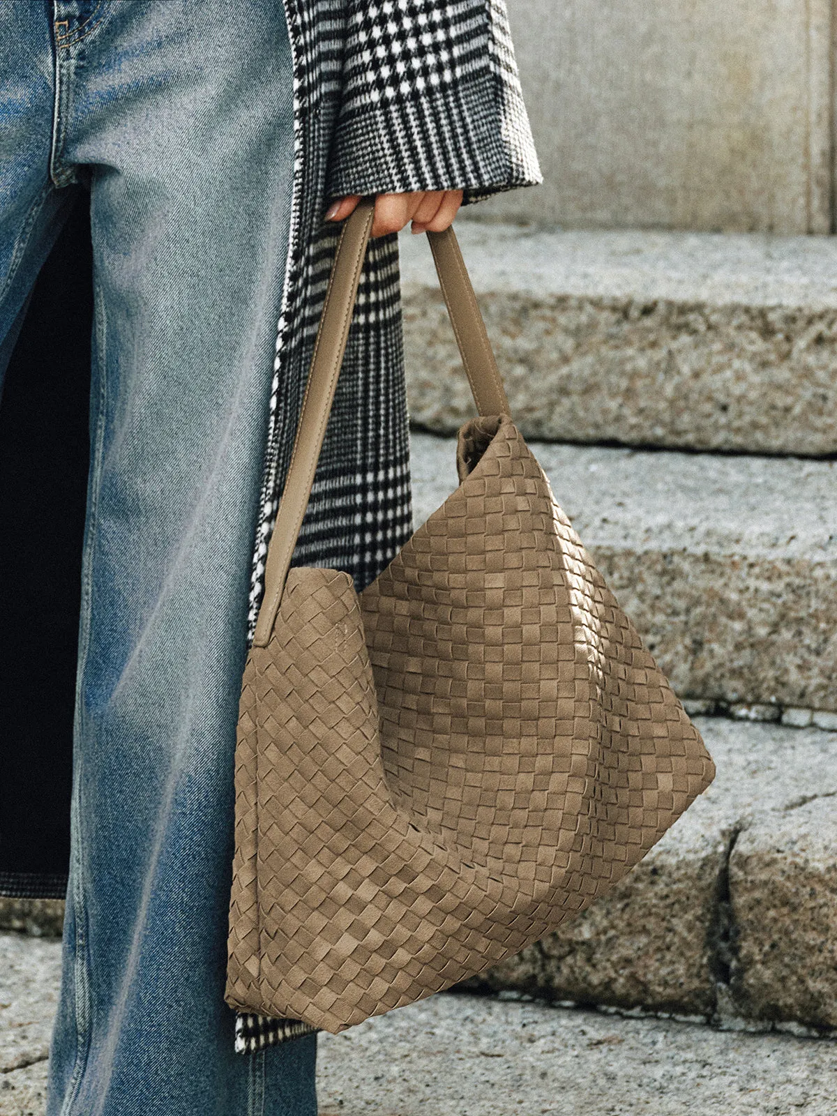 Woven Textured Tote Bag sold by COMMENSE