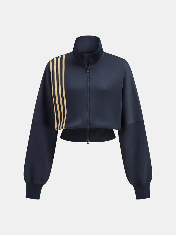 Quadruple Stripe Cropped Sweatshirt sold by COMMENSE