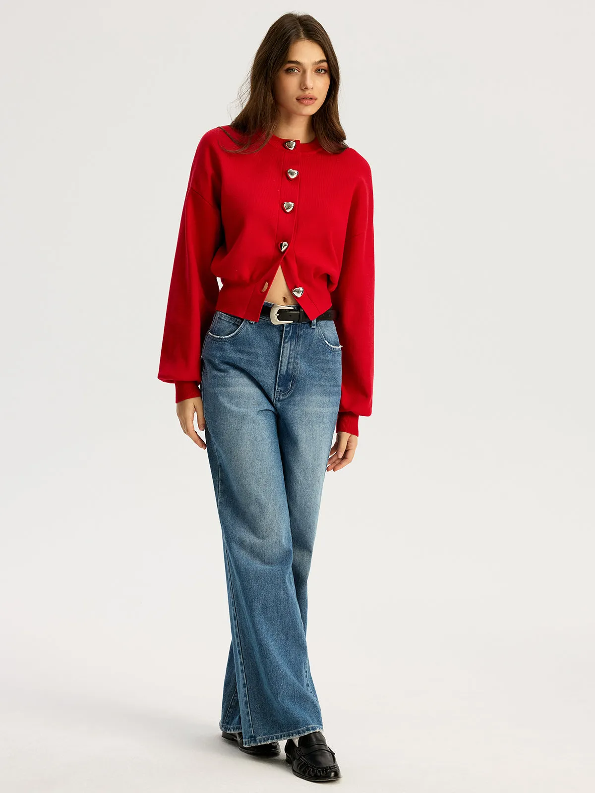 Heart Shape Button Sweater sold by COMMENSE product image thumbnail 4