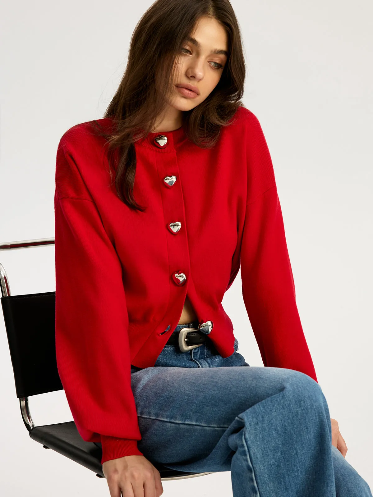 Heart Shape Button Sweater sold by COMMENSE product image thumbnail 5