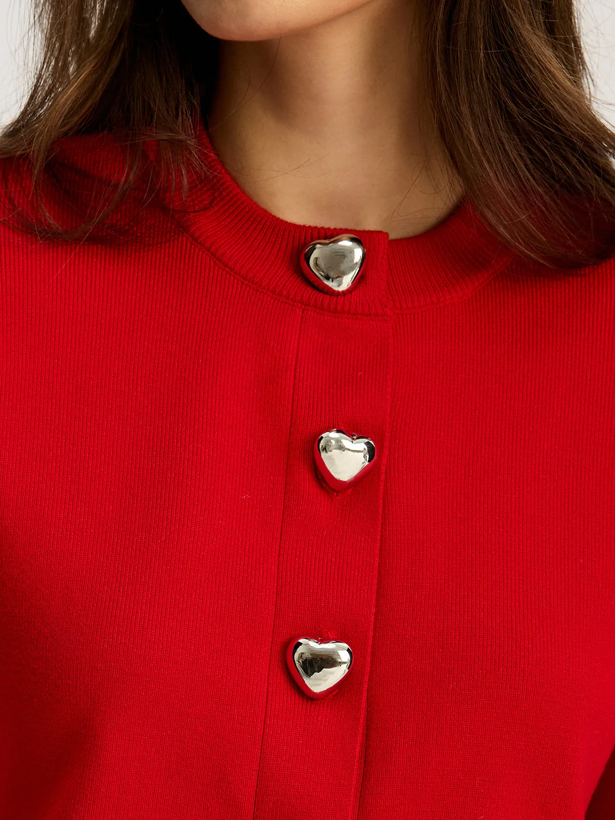 Heart Shape Button Sweater sold by COMMENSE product image thumbnail 2