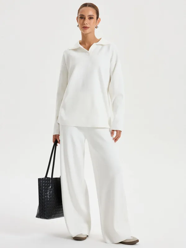 Oversized Polo Jumper & Pants Set sold by COMMENSE