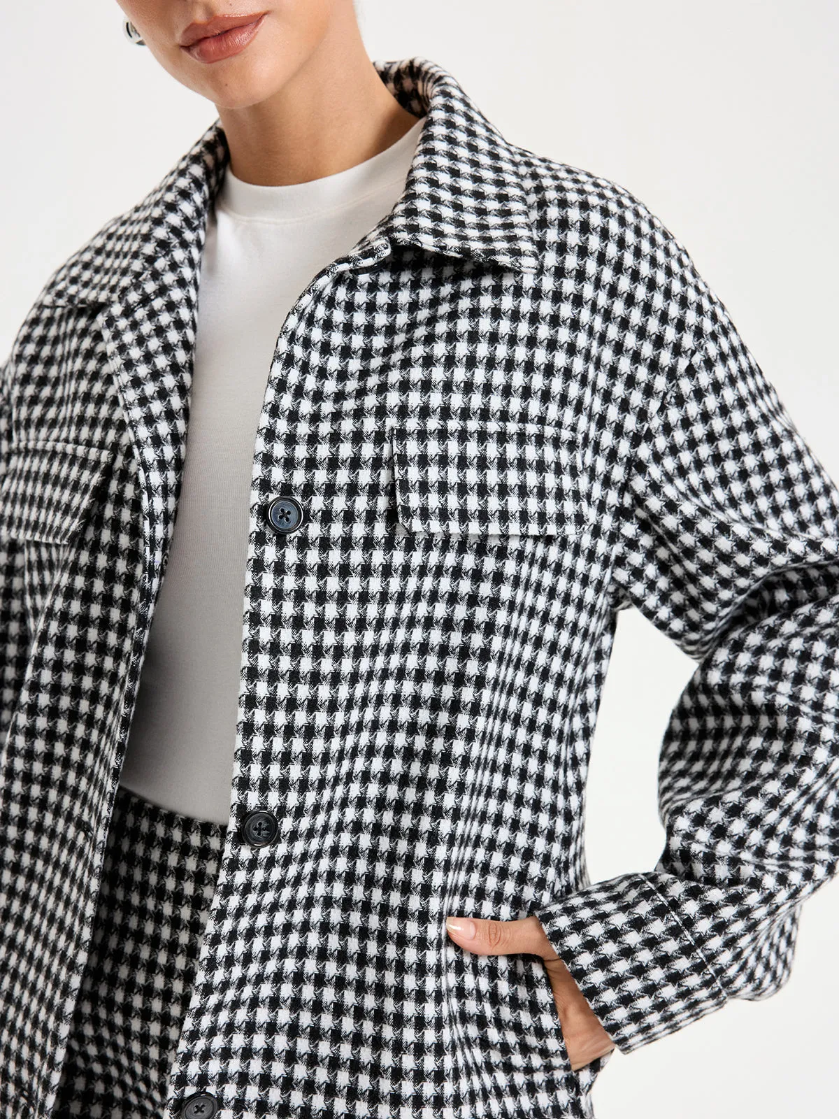 Checkered Lapel Jacket sold by COMMENSE product image thumbnail 3