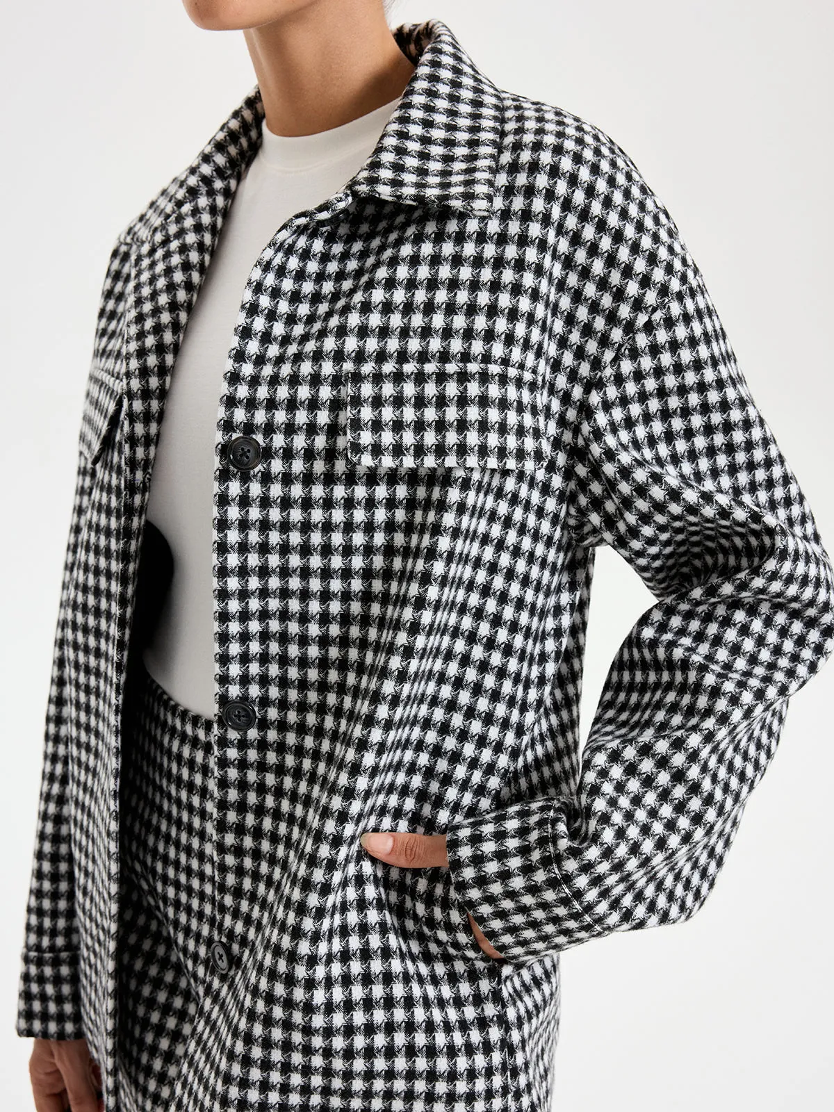 Checkered Lapel Jacket sold by COMMENSE product image thumbnail 4