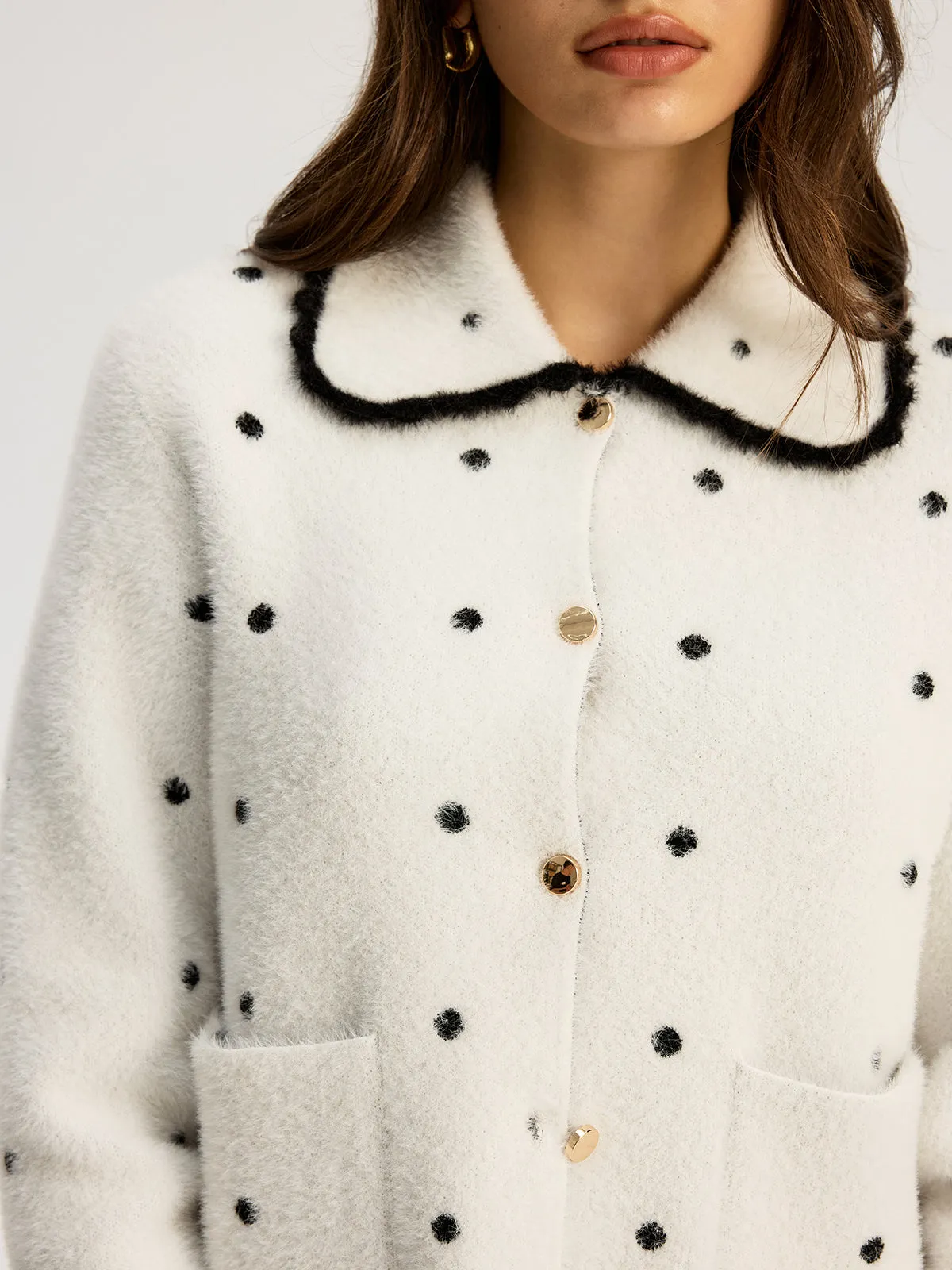Nylon Polka Dot Knit Cardigan sold by COMMENSE product image thumbnail 4
