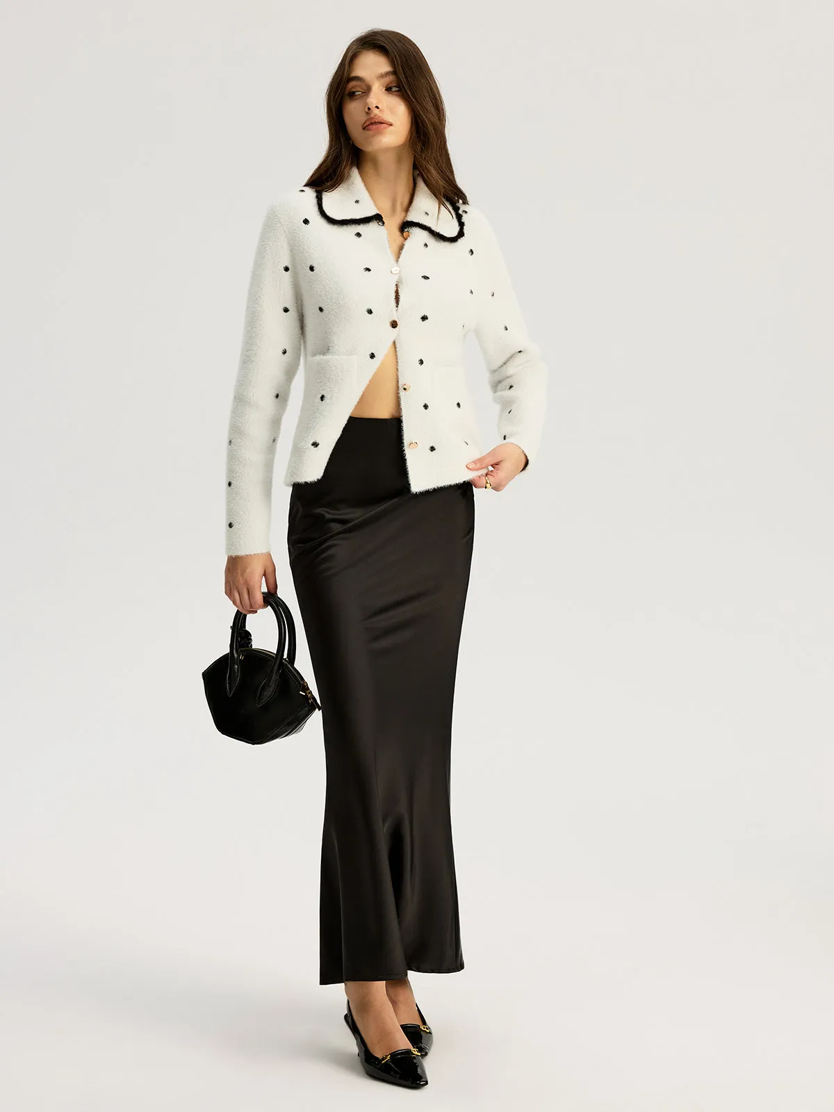 Nylon Polka Dot Knit Cardigan sold by COMMENSE product image thumbnail 2