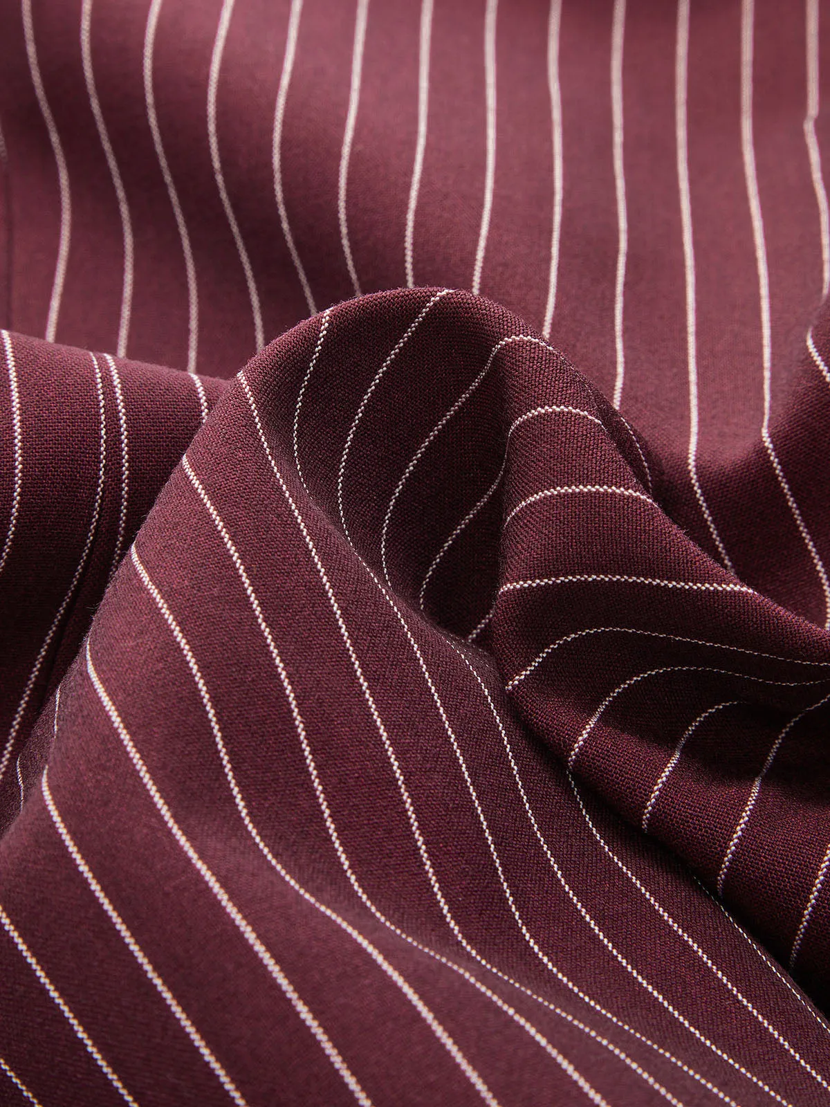 Striped V-Neck Blouse with Metal Button sold by COMMENSE product image thumbnail 3