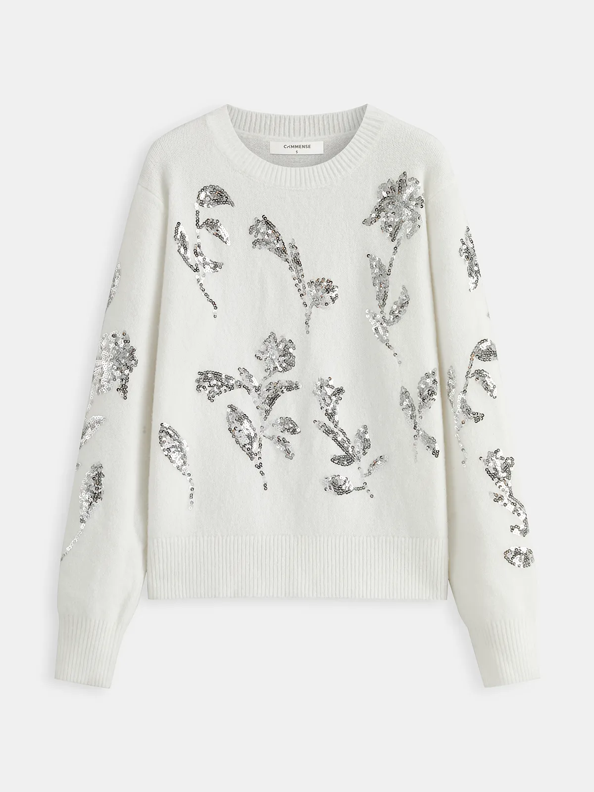 Sequin Floral Oversized Sweater sold by COMMENSE