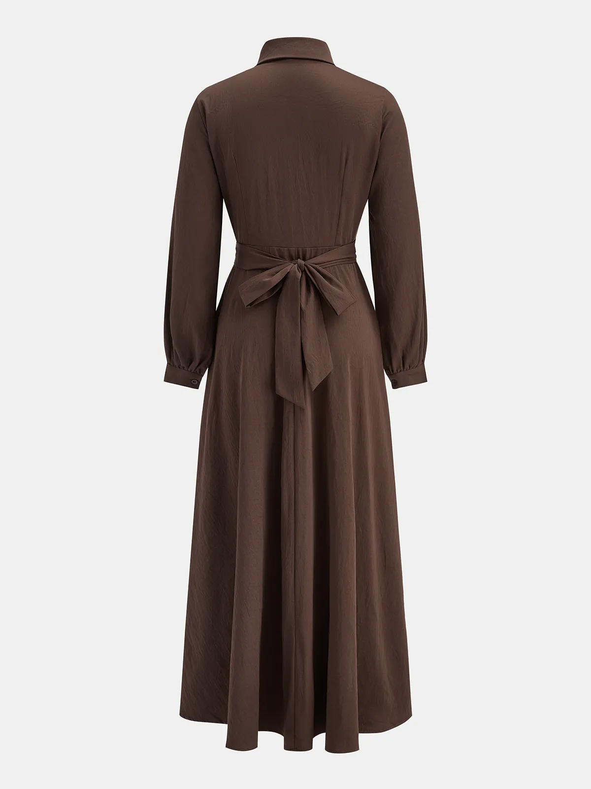 Wrap-Front Tie-Back Shirt Dress sold by COMMENSE product image thumbnail 2