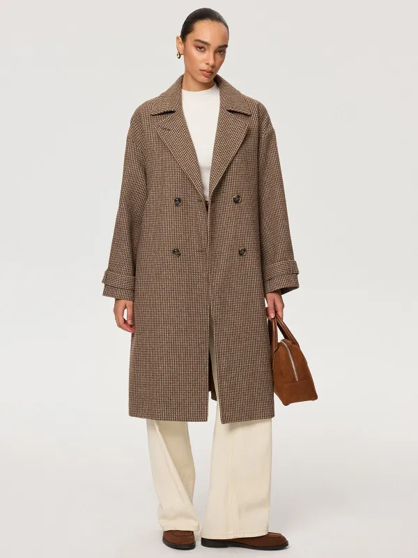 Subtle Checkered Double Breated Coat sold by COMMENSE