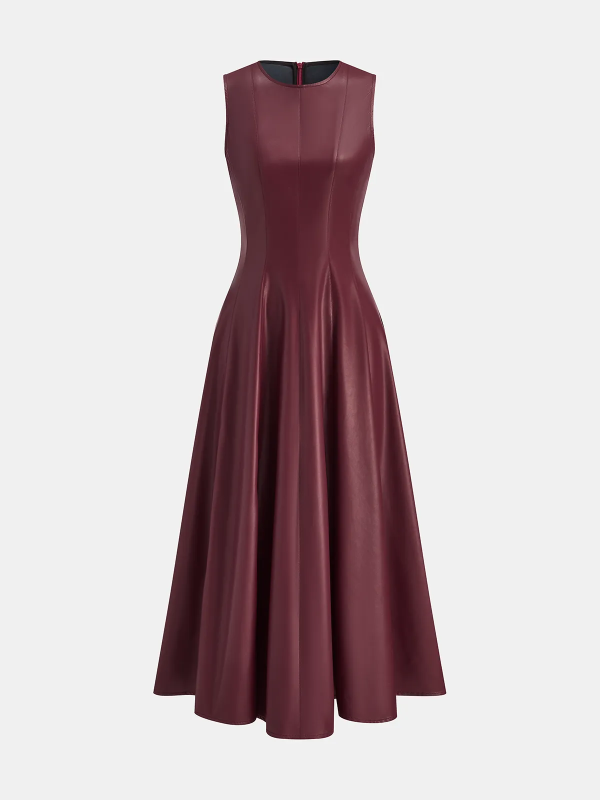 Faux Leather Pleated Dress sold by COMMENSE product image thumbnail 2
