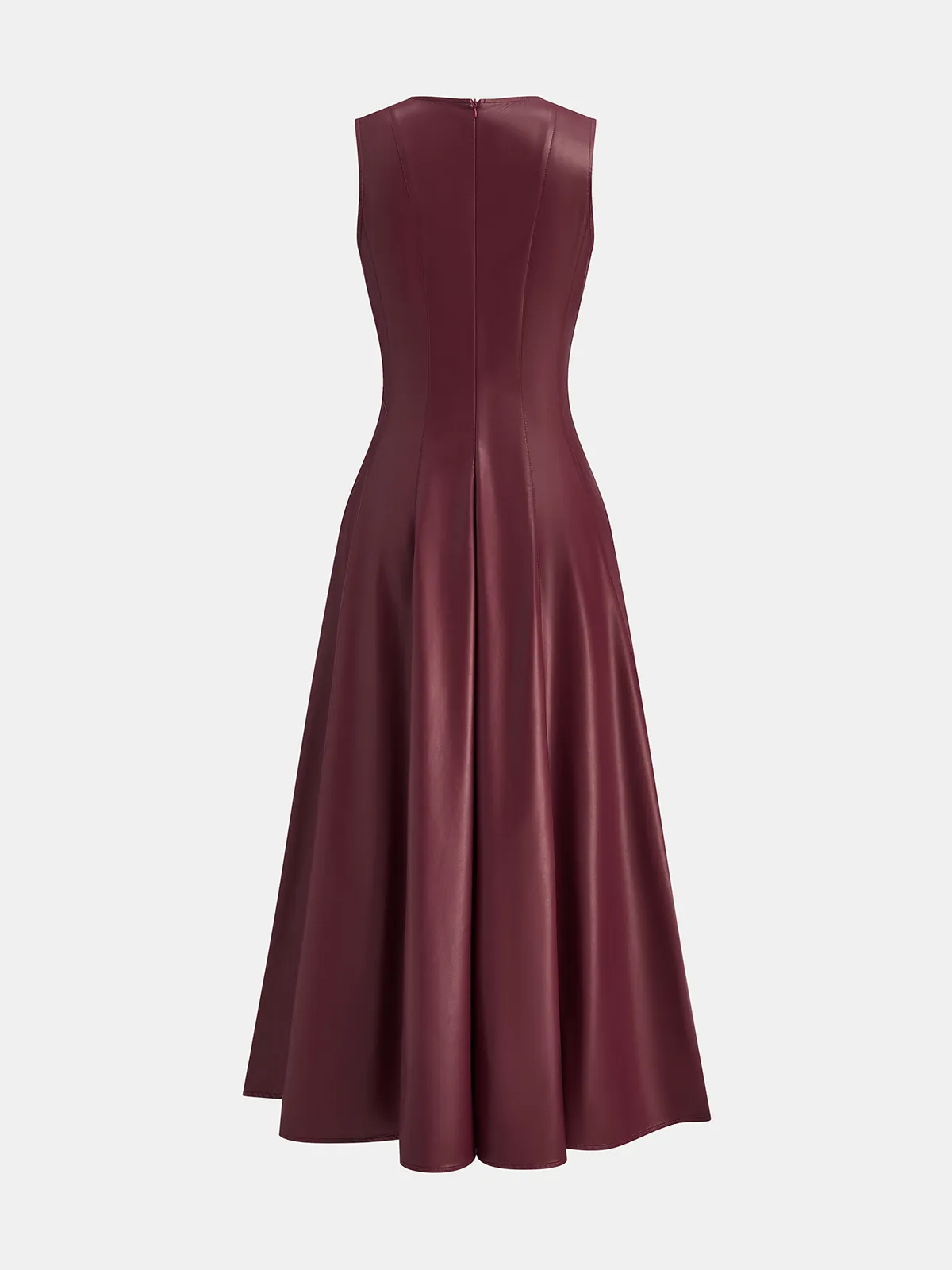 Faux Leather Pleated Dress sold by COMMENSE product image thumbnail 3