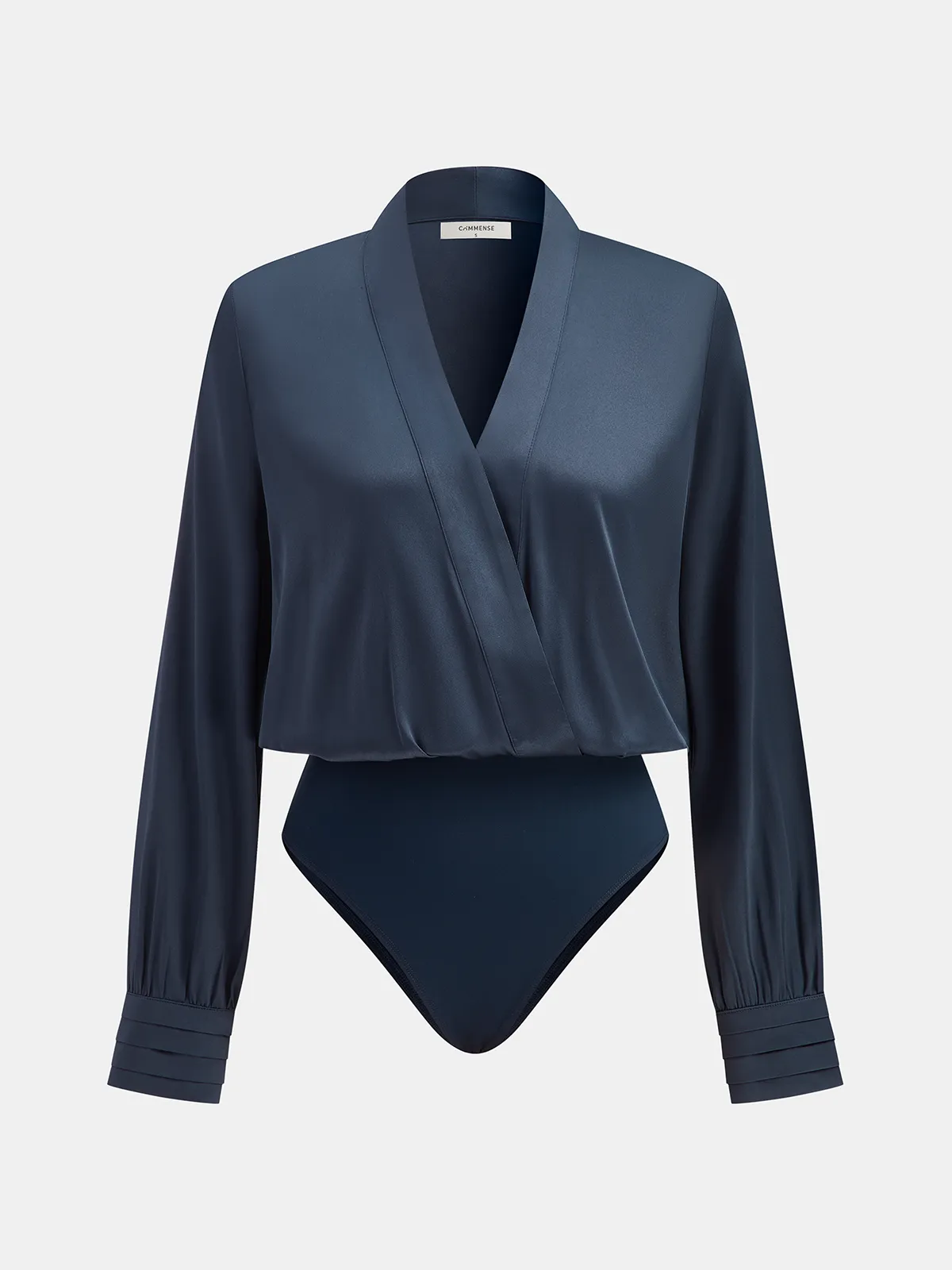 Satin V-neck Bodysuit sold by COMMENSE