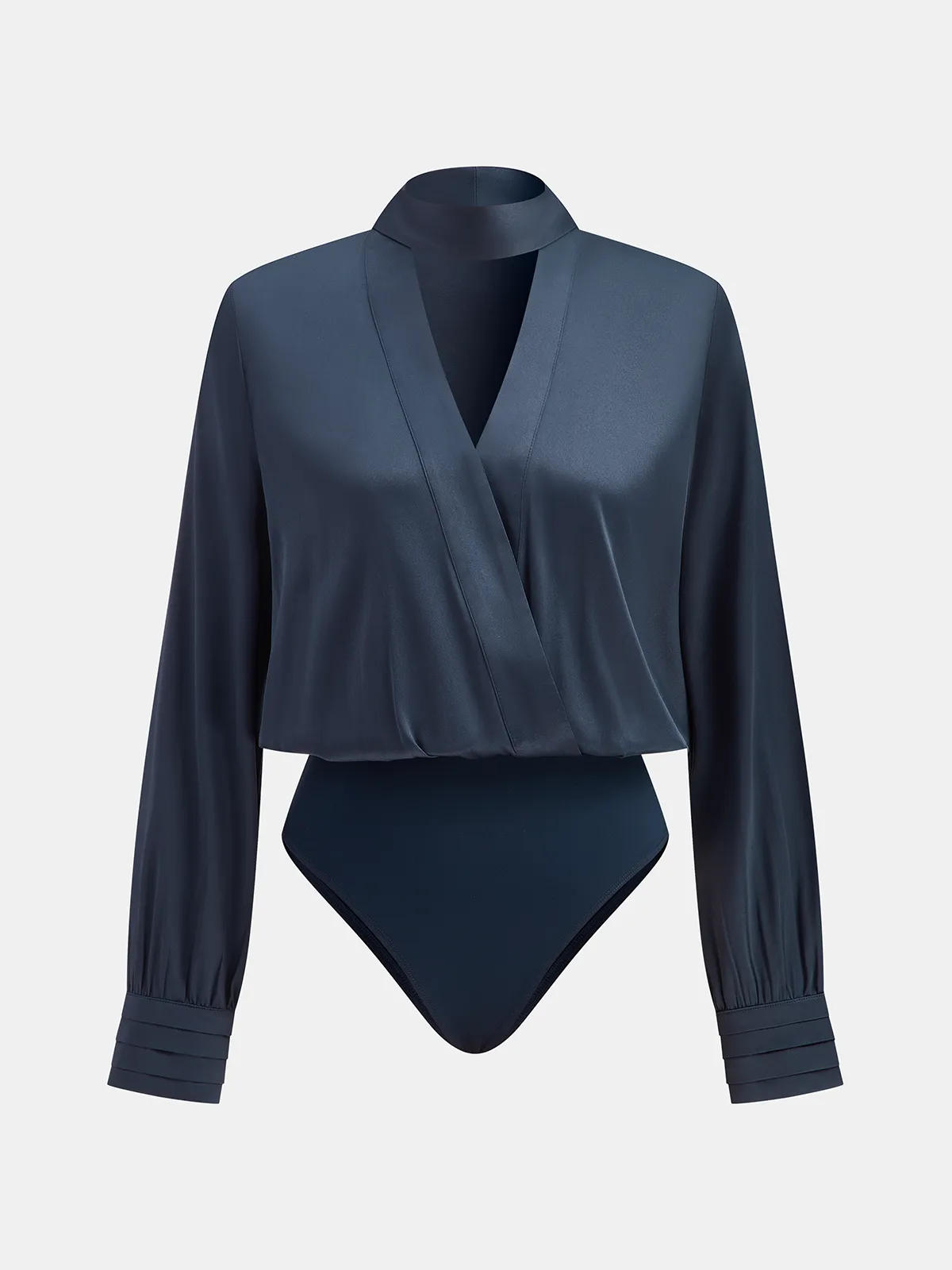 Satin V-neck Bodysuit sold by COMMENSE product image thumbnail 2