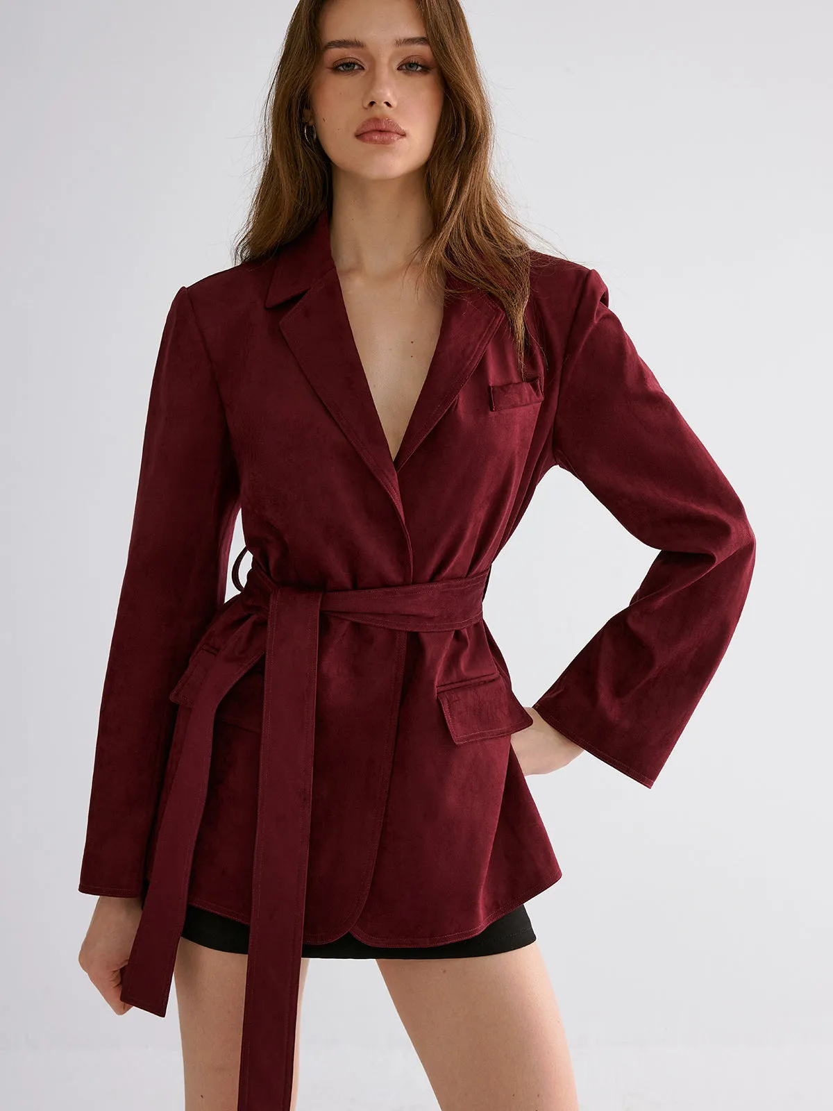 Minimal Belted Blazer sold by COMMENSE
