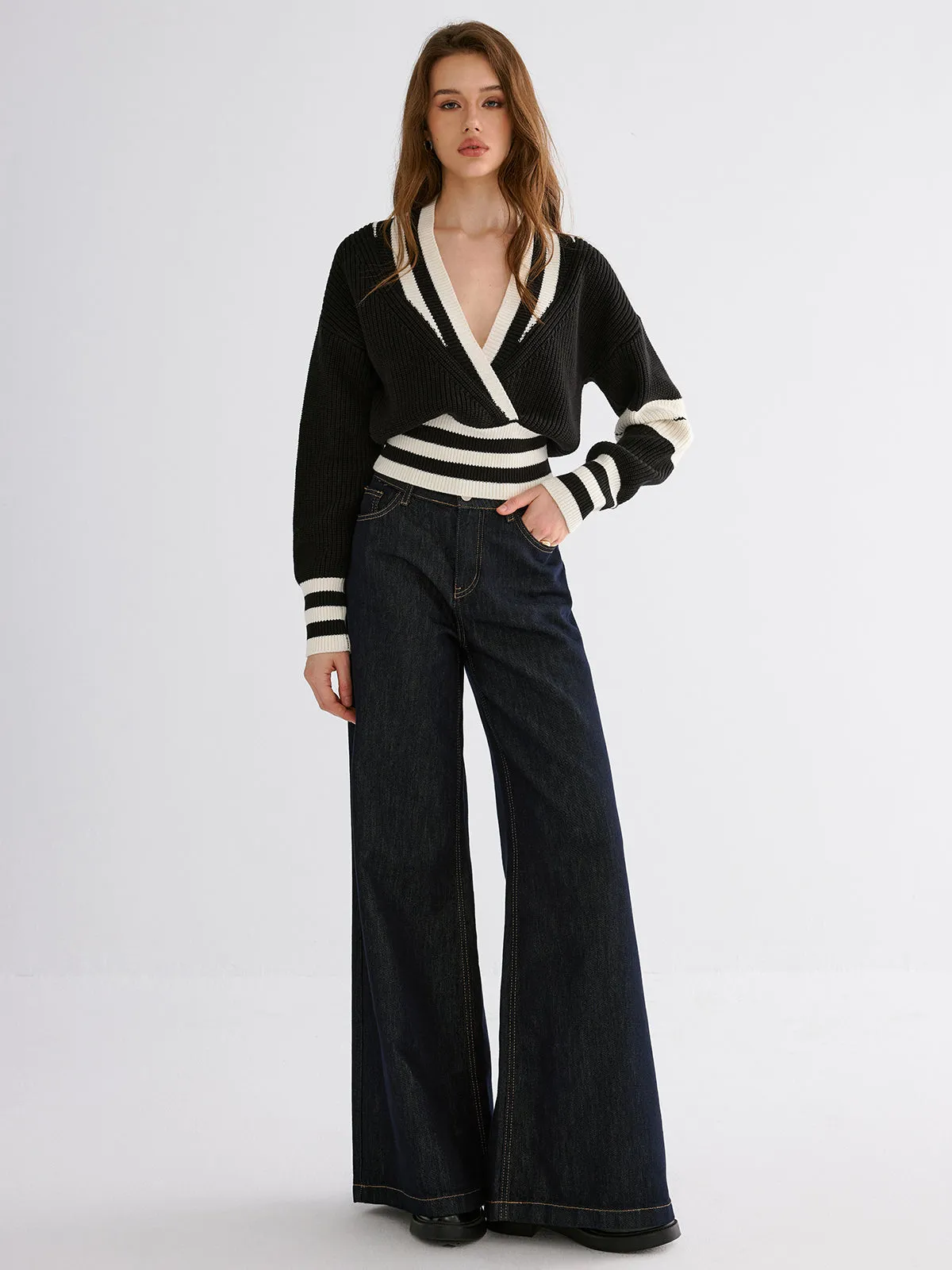Striped Casual Knitted Sweater sold by COMMENSE product image thumbnail 3