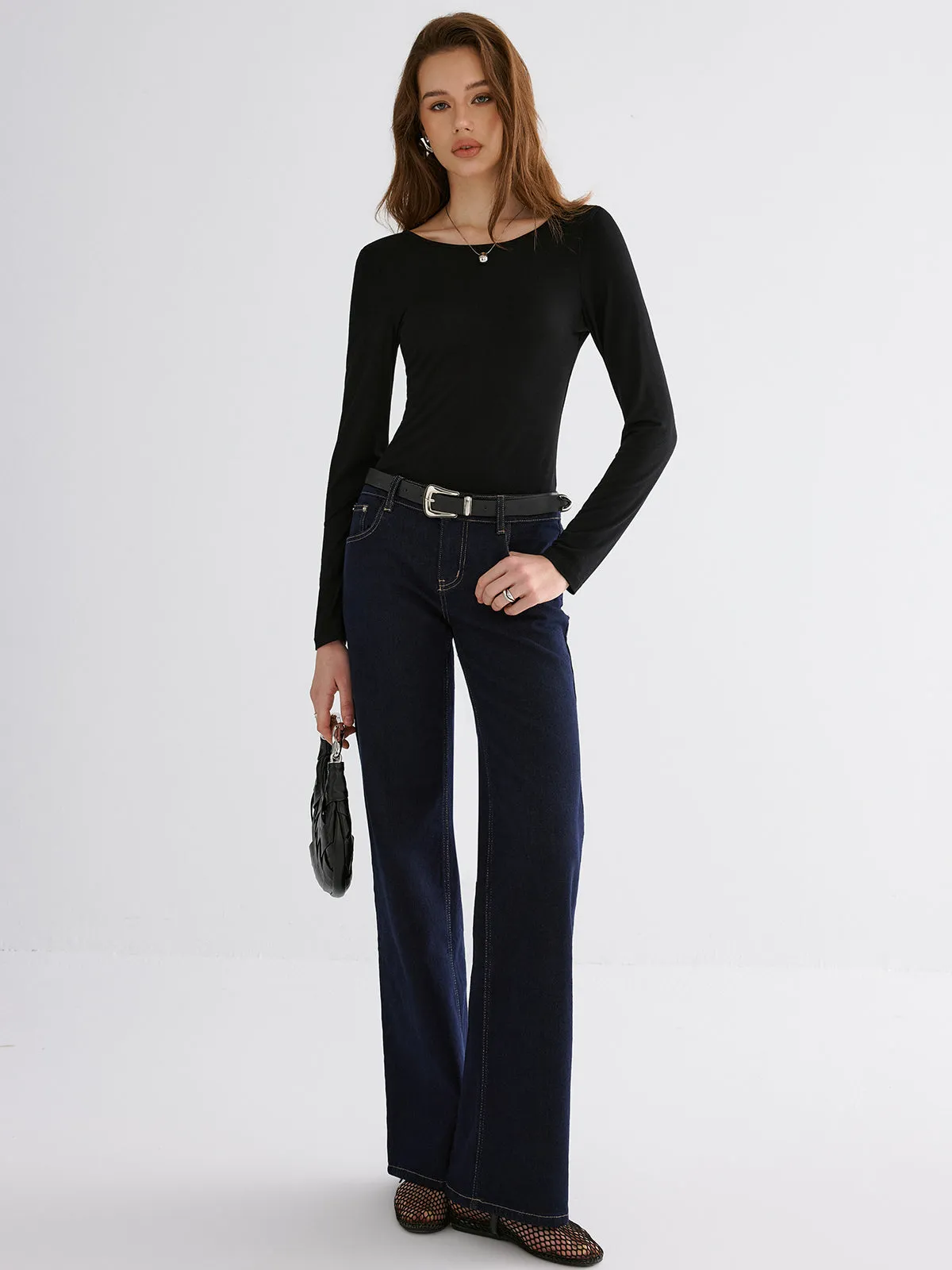 Butterfly Lace Back Long Sleeve Shirt sold by COMMENSE product image thumbnail 5