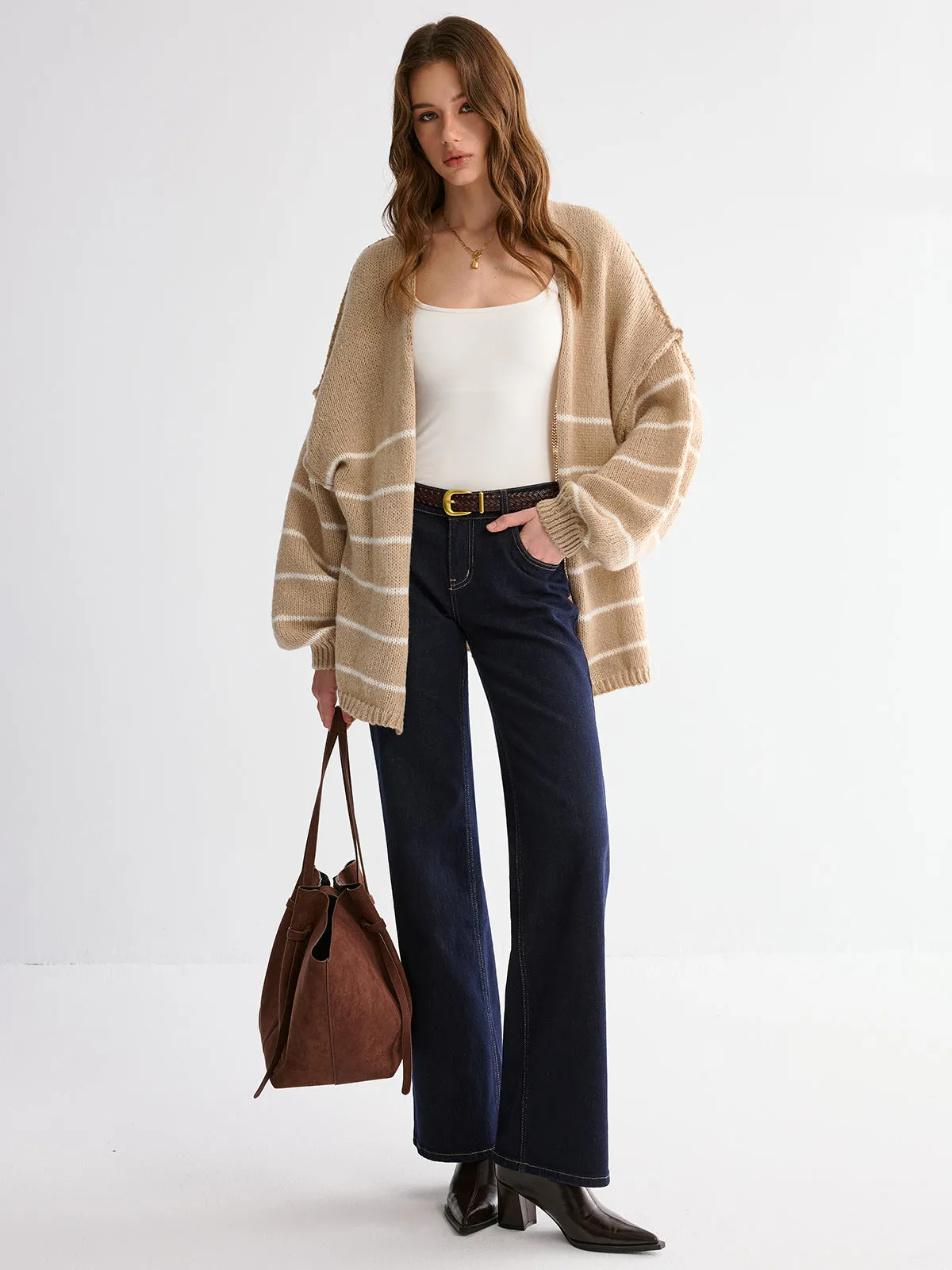 Brushed Striped Cardigan sold by COMMENSE product image thumbnail 4
