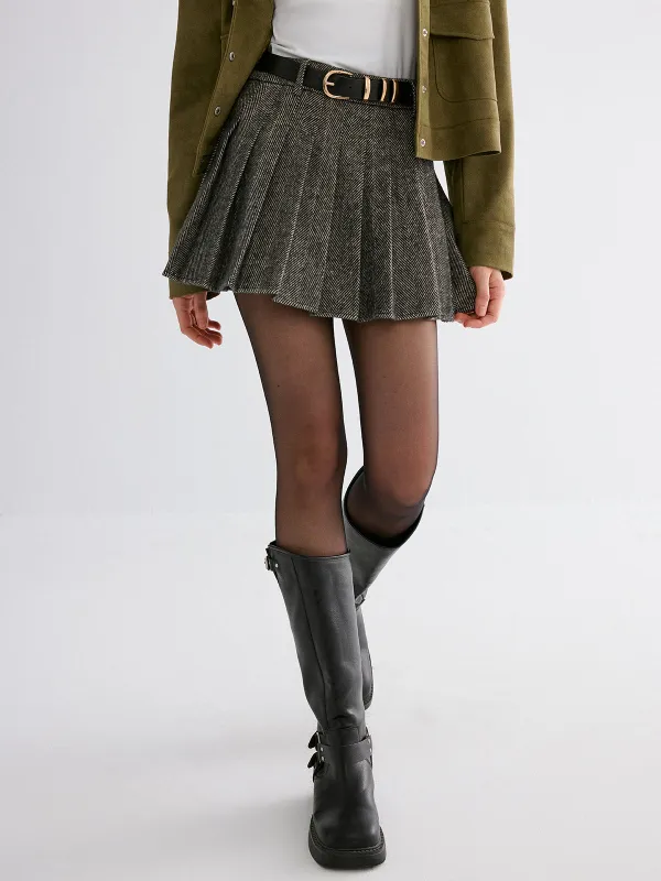 Pleated Tweed Skirt sold by COMMENSE