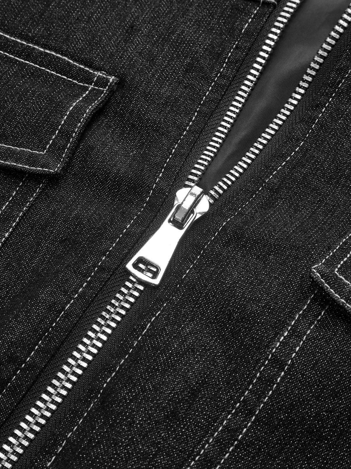 Oversized Zip Up Denim Jacket sold by COMMENSE product image thumbnail 4