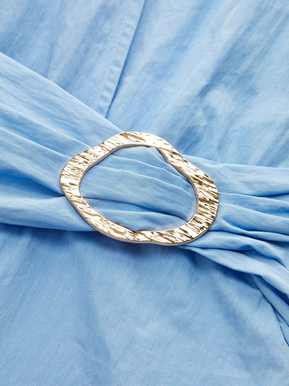 V-neck Collared Maxi Dress sold by COMMENSE product image thumbnail 4