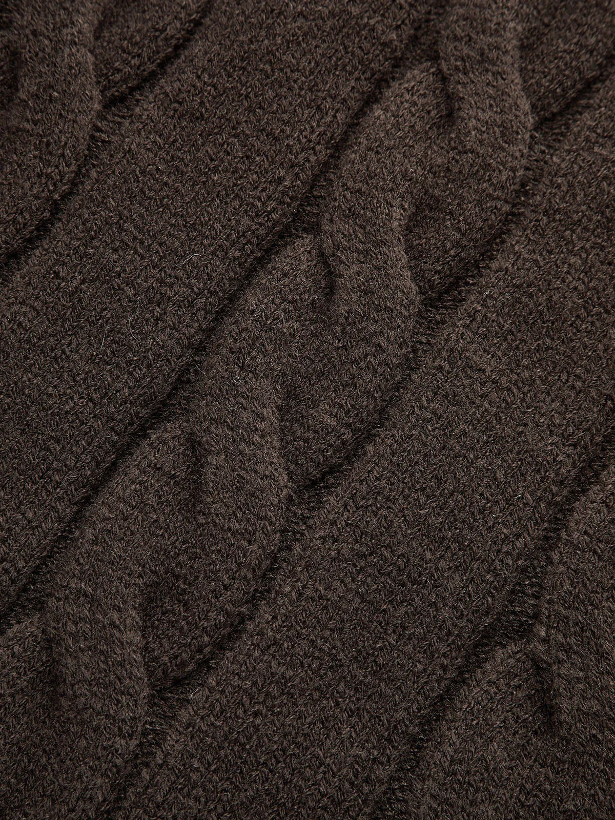 Cable Knit Round Neck Cardigan sold by COMMENSE product image thumbnail 4