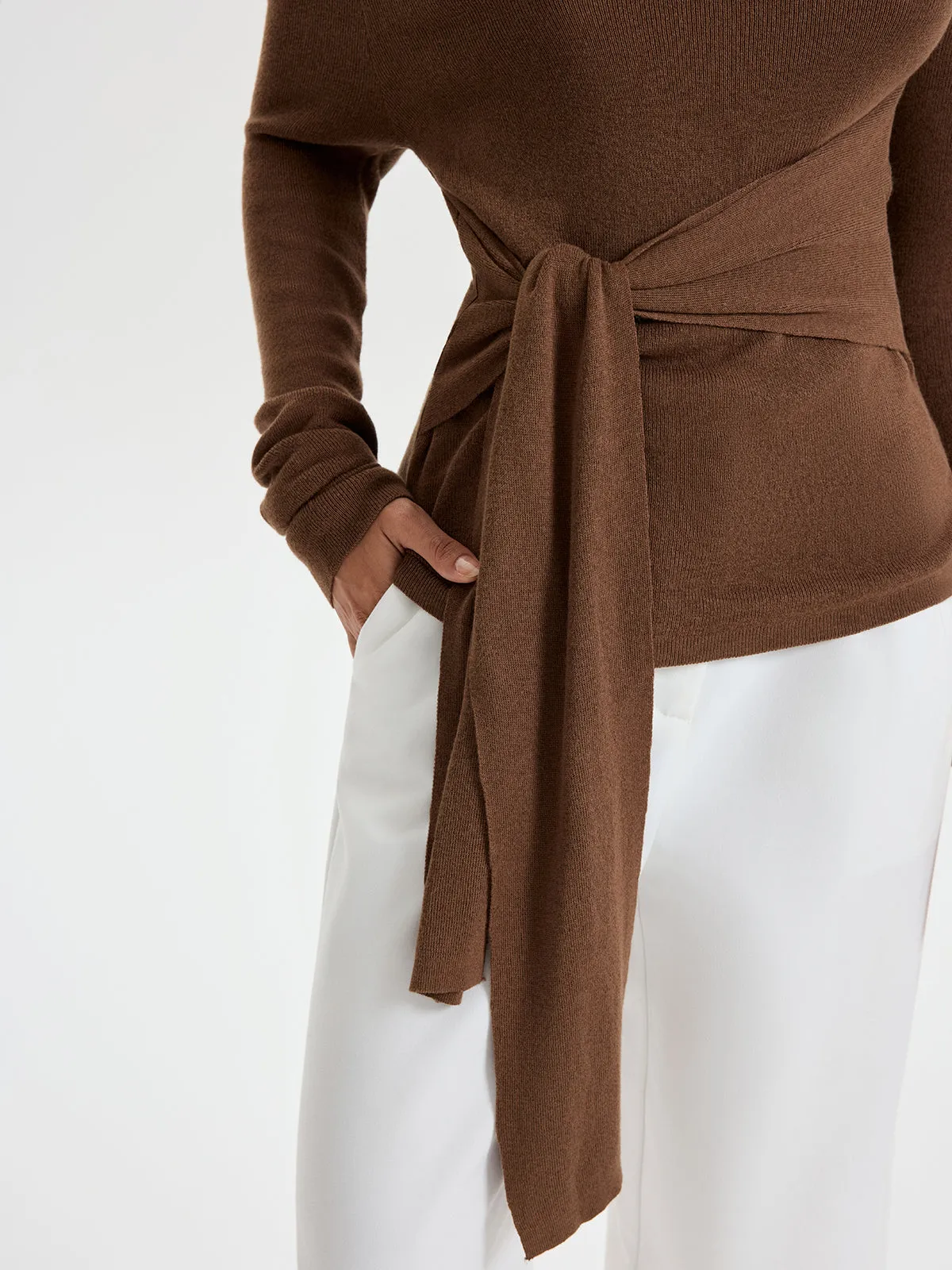 Wide Neck Tie Front Top sold by COMMENSE product image thumbnail 4