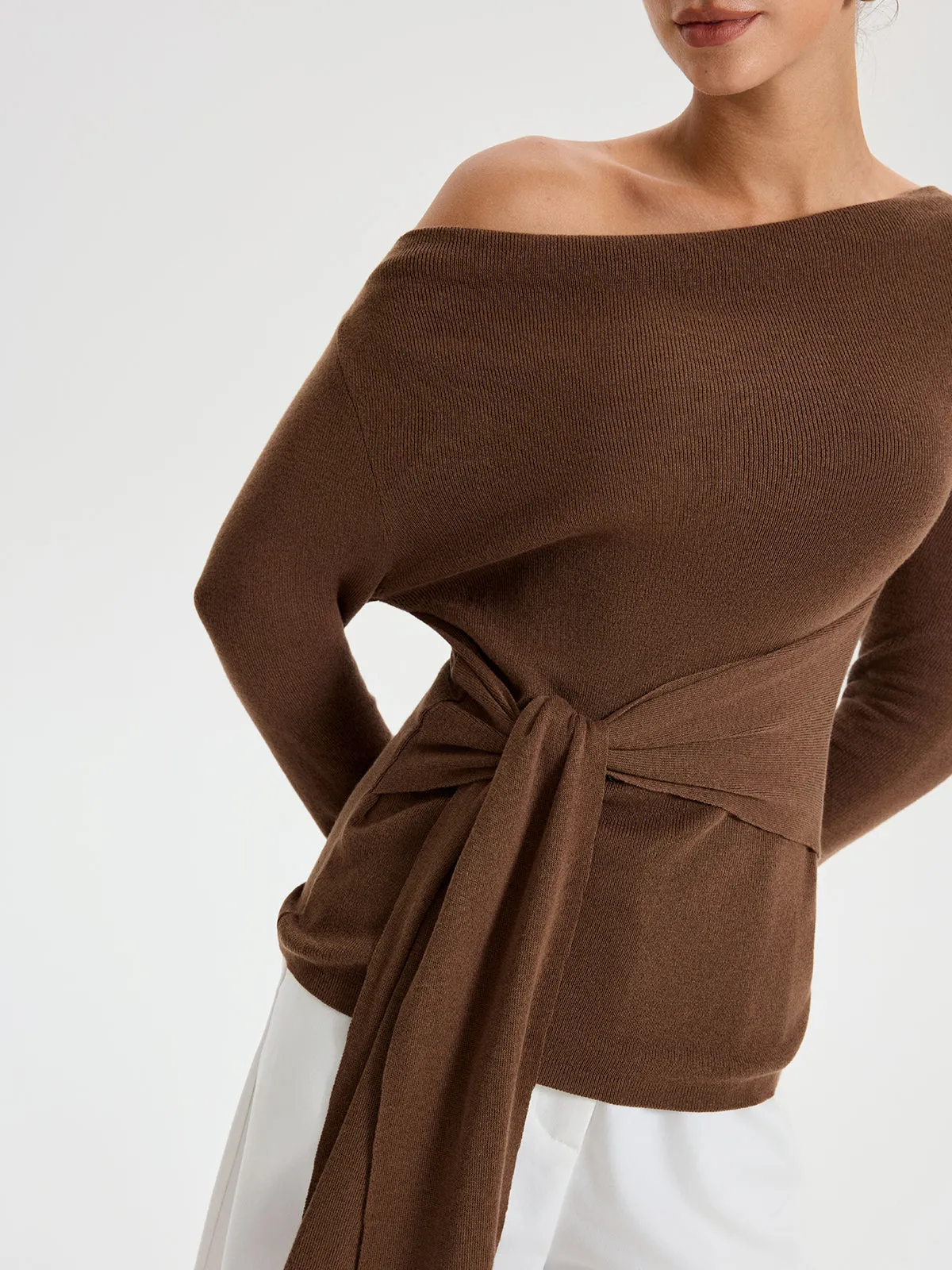 Wide Neck Tie Front Top sold by COMMENSE product image thumbnail 5