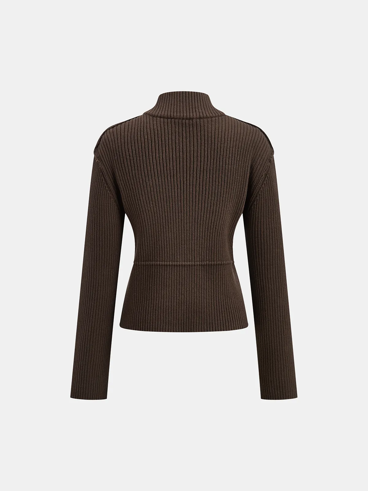 Stand Collar Asymmetric Button Cardigan sold by COMMENSE product image thumbnail 2