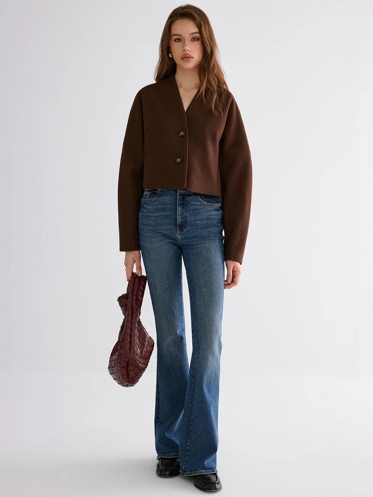 Wool-Blend Cropped Jacket sold by COMMENSE product image thumbnail 4