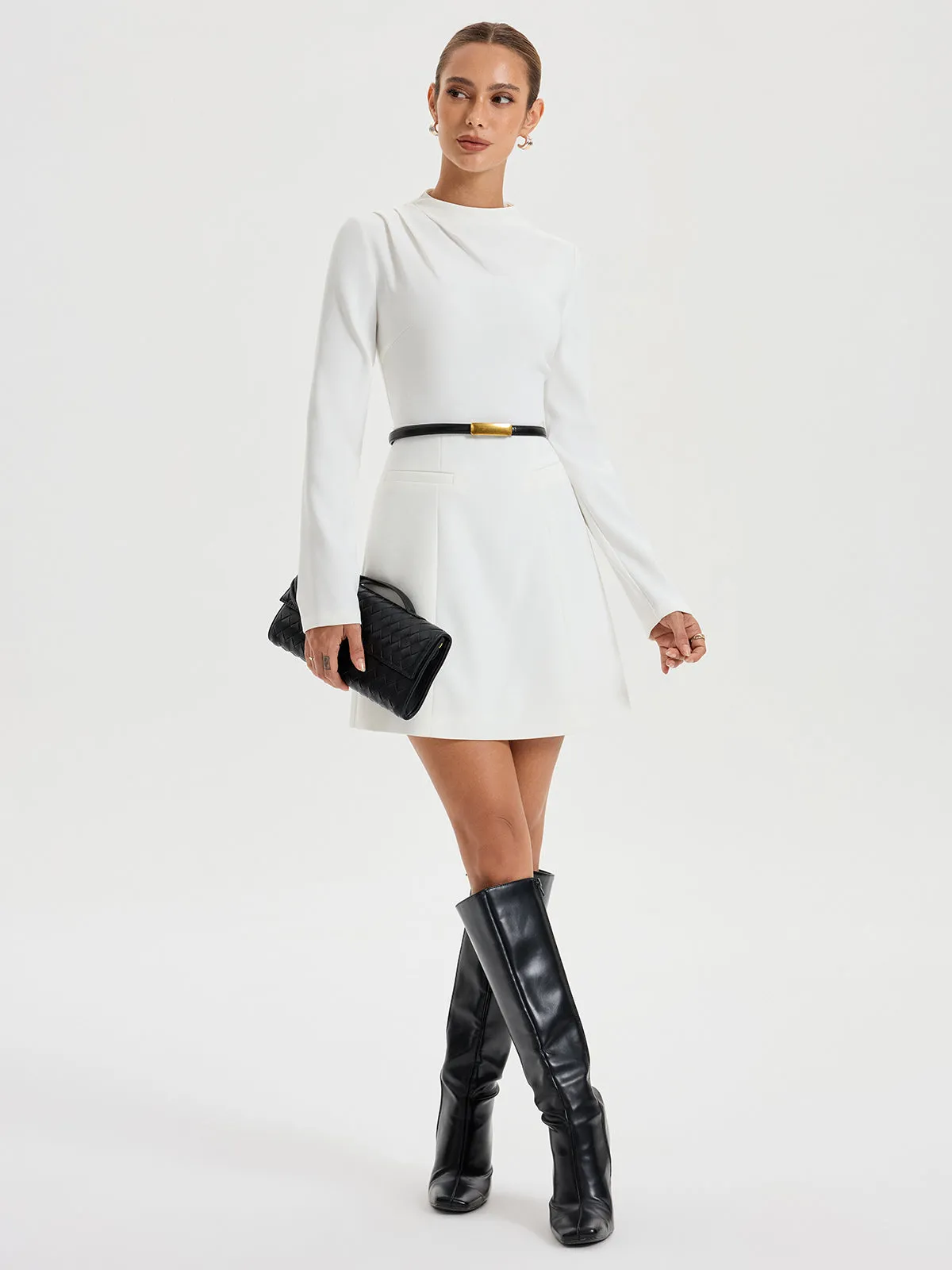 Shoulder-ruched Minimal Dress sold by COMMENSE product image thumbnail 3