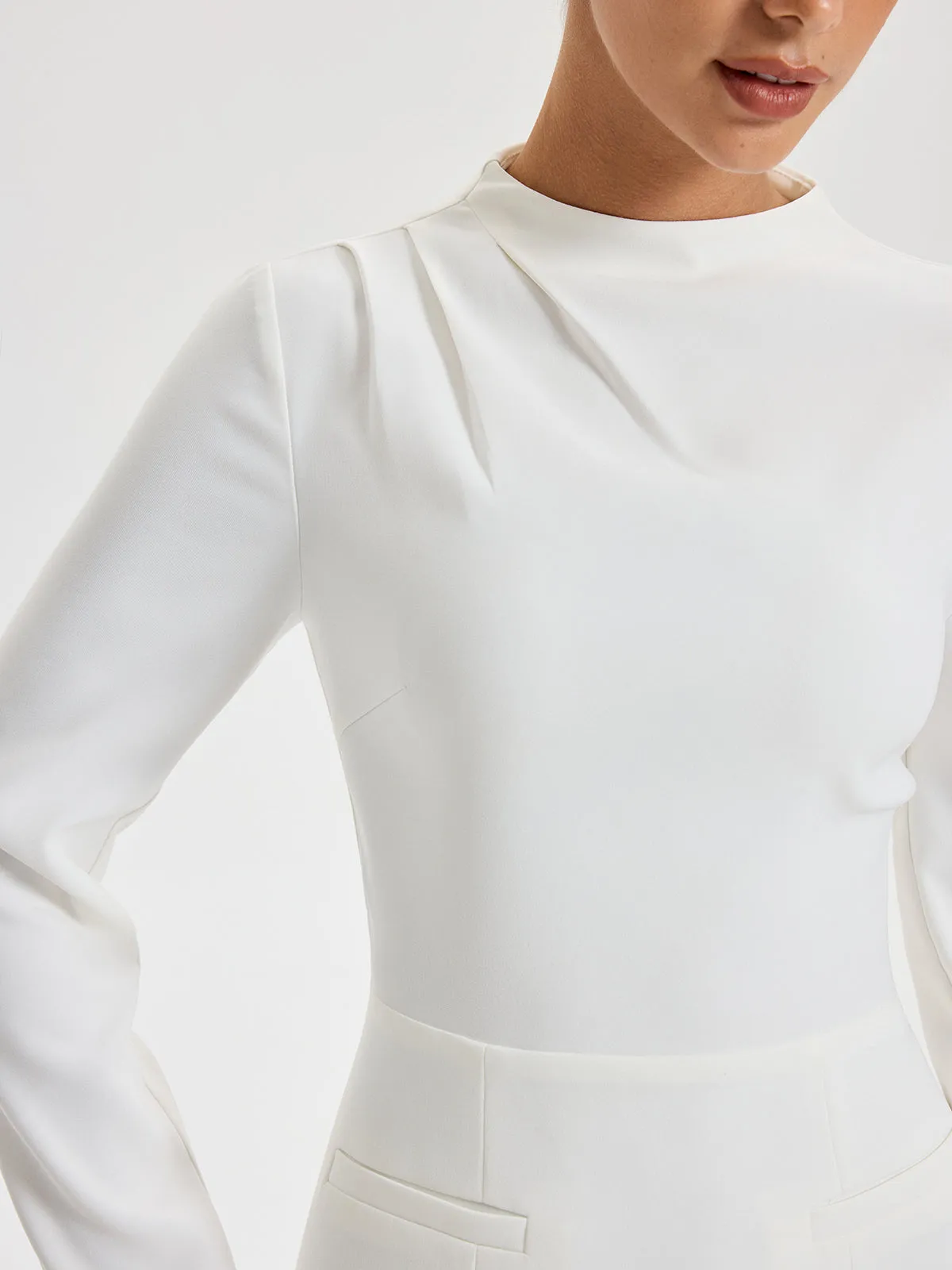 Shoulder-ruched Minimal Dress sold by COMMENSE product image thumbnail 4