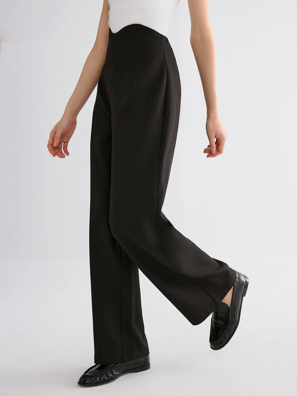 High-Waisted Wide-Leg Pants sold by COMMENSE product image thumbnail 5
