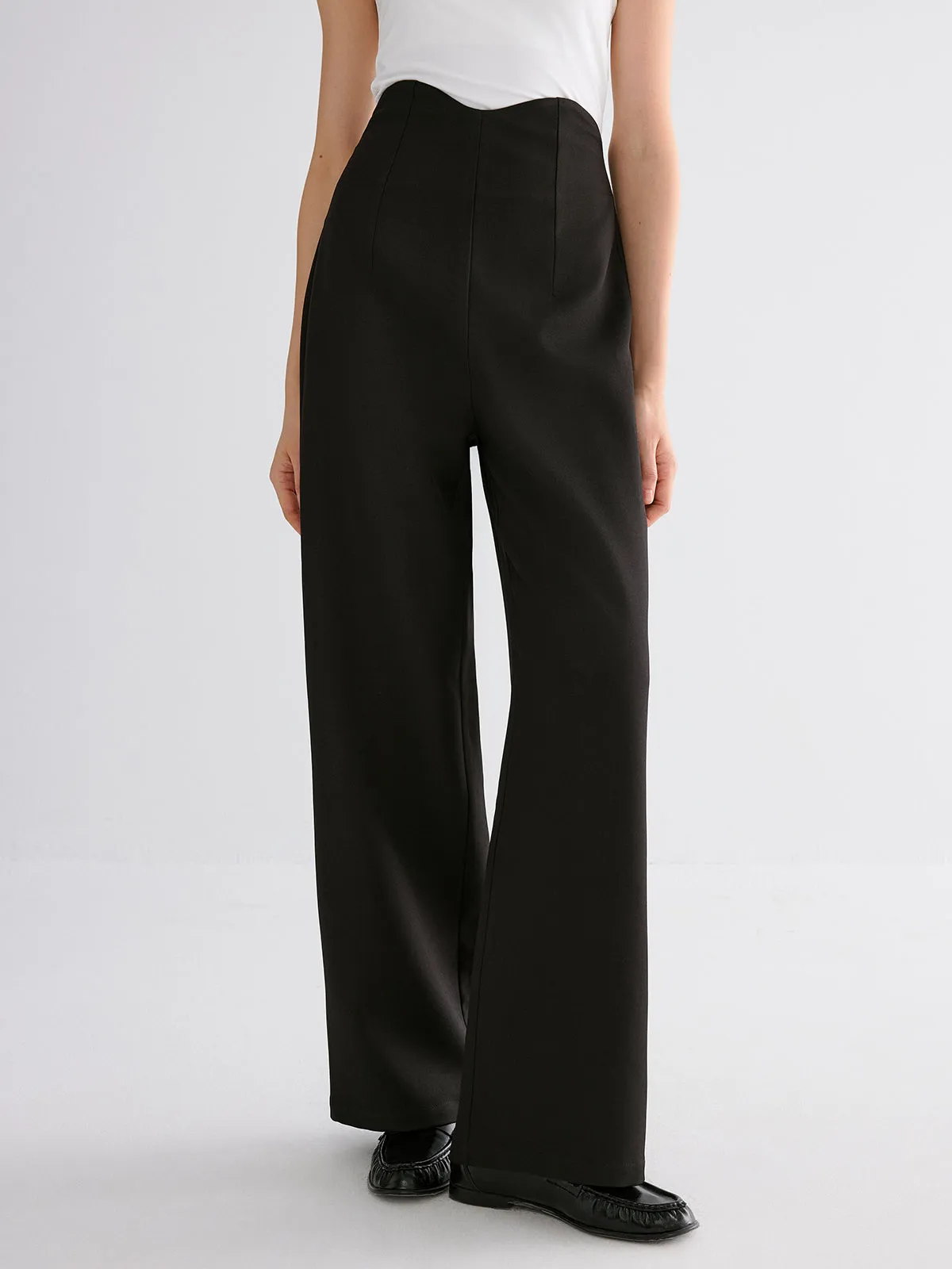 High-Waisted Wide-Leg Pants sold by COMMENSE product image thumbnail 4
