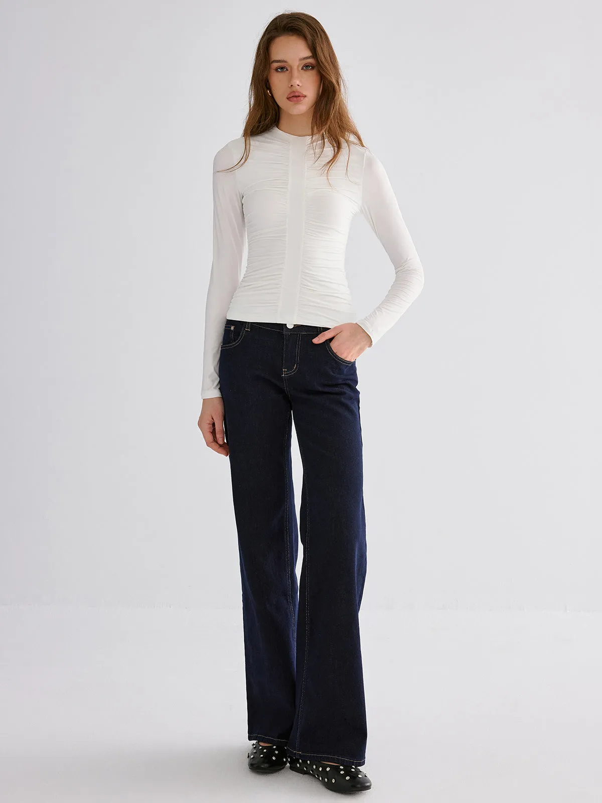 Ruched Long Sleeve Top sold by COMMENSE product image thumbnail 3