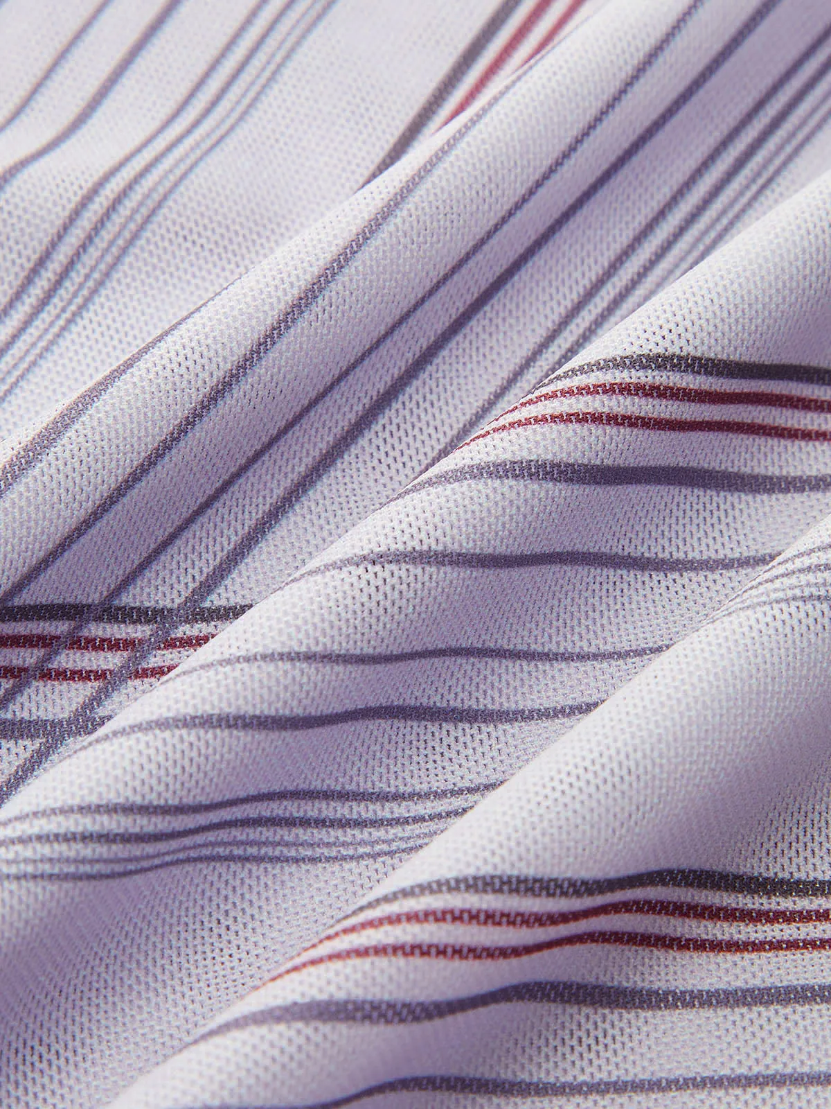 Asymmetric Neck Striped Mesh Top sold by COMMENSE product image thumbnail 2