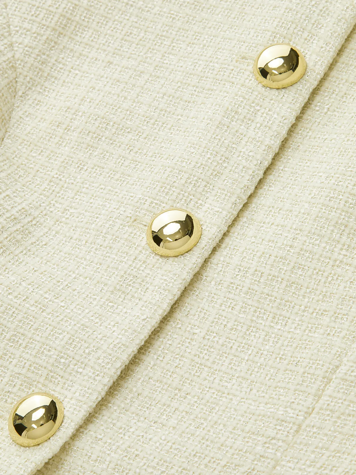 Metal Button Tweed Blazer sold by COMMENSE product image thumbnail 5