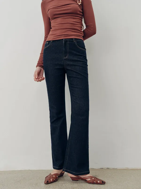 Denim Mid-Waist Flared Jeans sold by COMMENSE