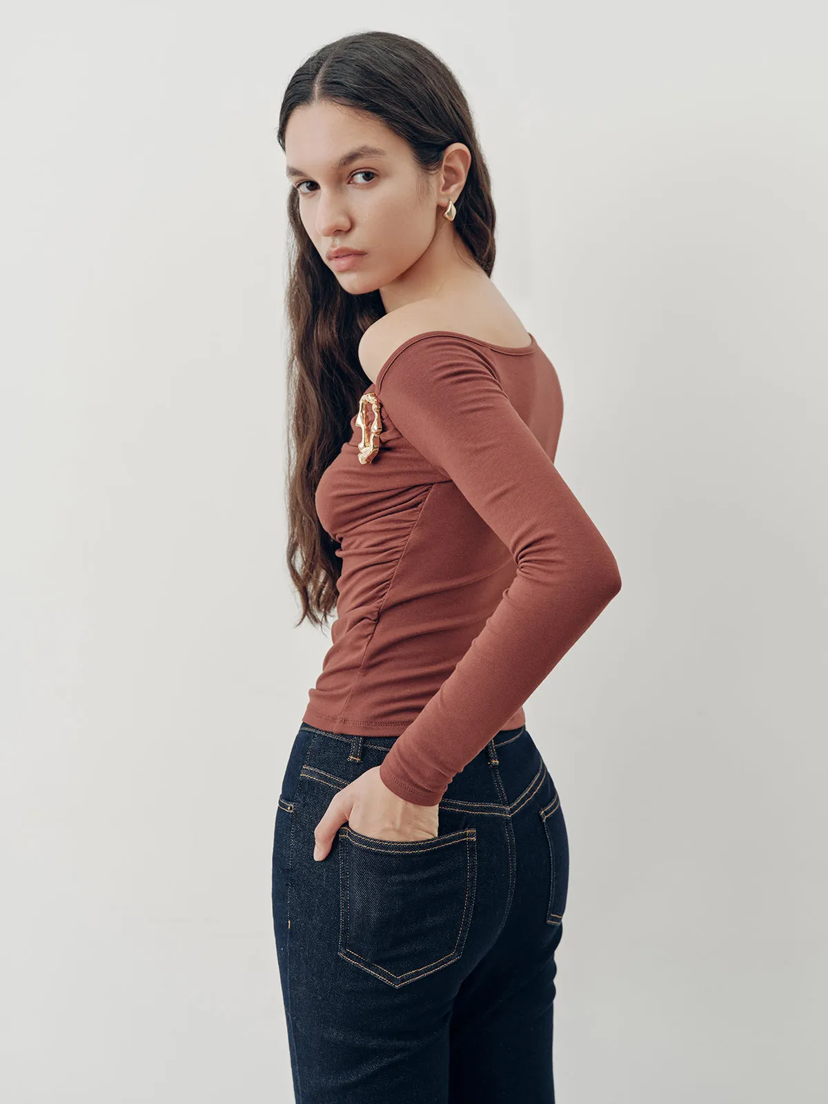 Denim Mid-Waist Flared Jeans sold by COMMENSE product image thumbnail 5