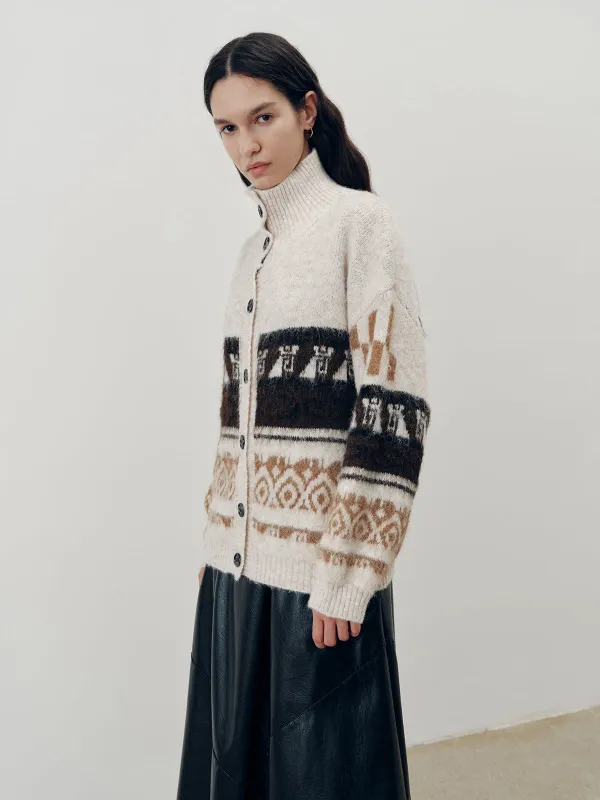 Jacquard Casual Knit Outerwear sold by COMMENSE