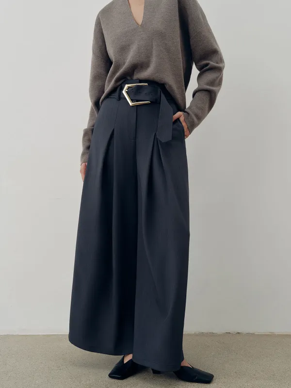 Belted Casual High-Waisted Wide-Leg Pants sold by COMMENSE