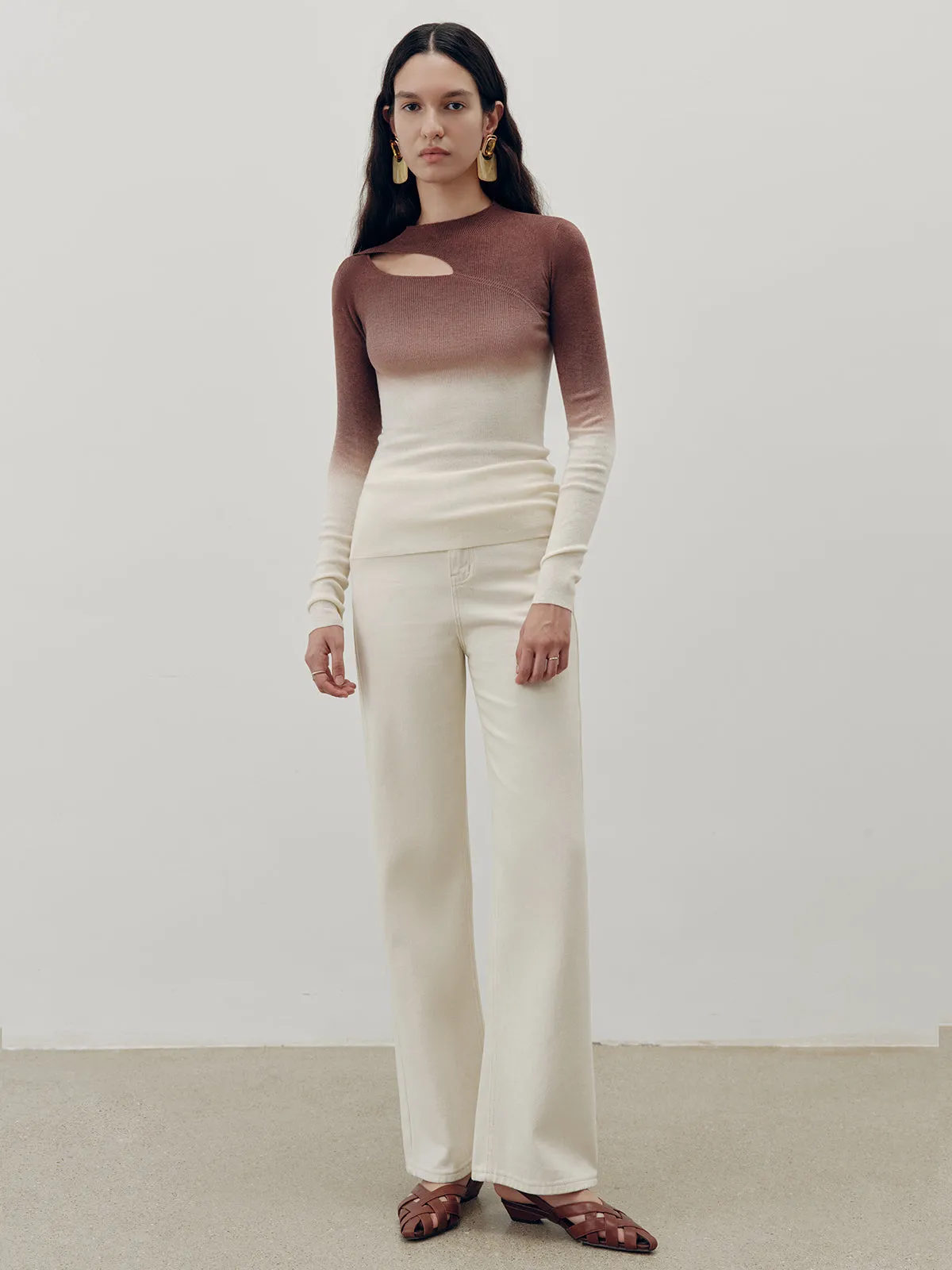 Ombre Cut-Out Knit Top sold by COMMENSE product image thumbnail 5