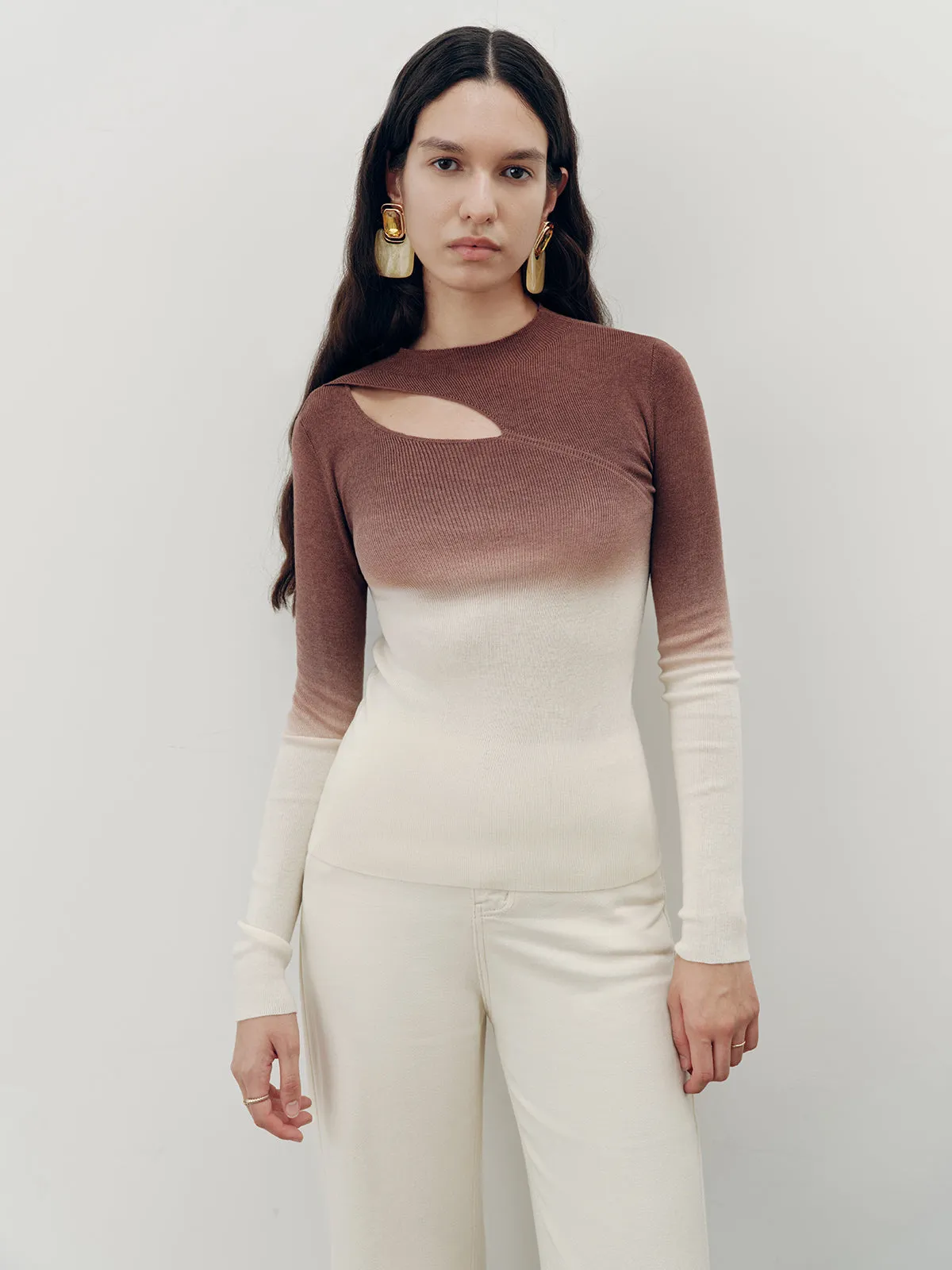 Ombre Cut-Out Knit Top sold by COMMENSE product image thumbnail 4