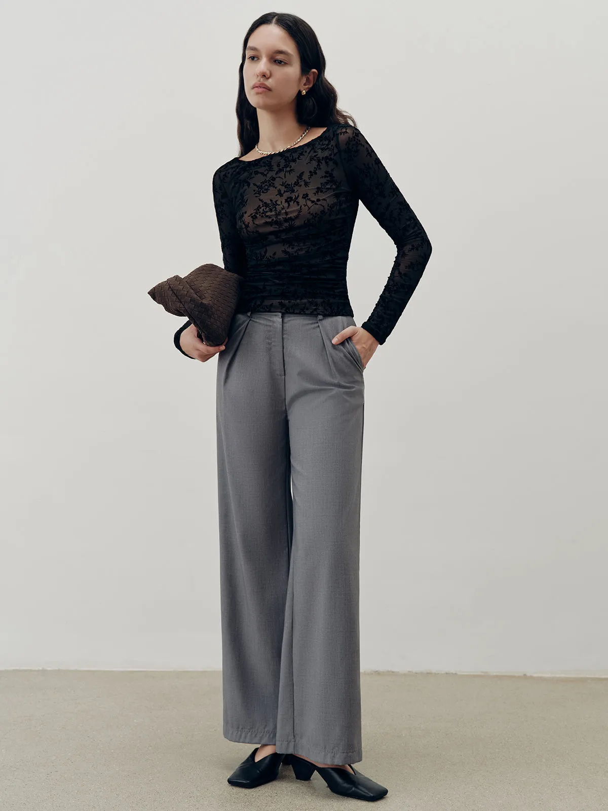 Floral Lace Long Sleeve T-Shirt sold by COMMENSE product image thumbnail 2