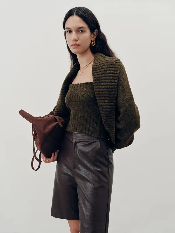 Knit Strapless Top and Cardigan Two-Piece Set sold by COMMENSE