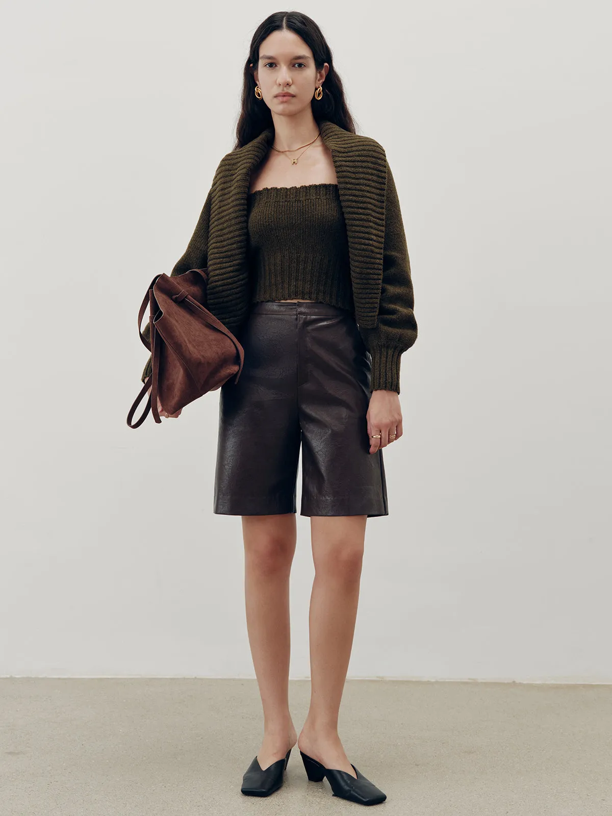 Knit Strapless Top and Cardigan Two-Piece Set sold by COMMENSE product image thumbnail 2