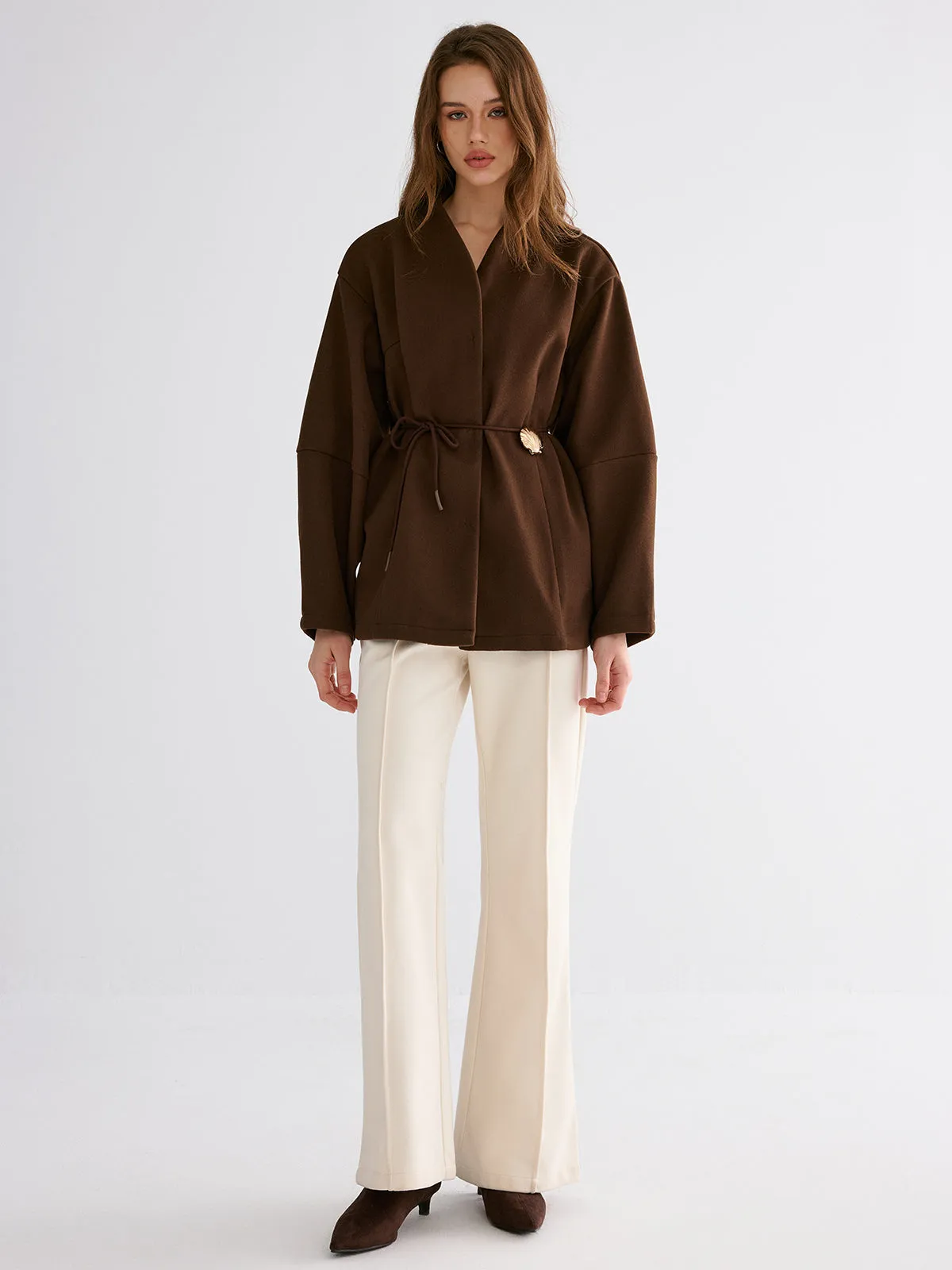 Shell Detail Tie-Waist Coat sold by COMMENSE product image thumbnail 2