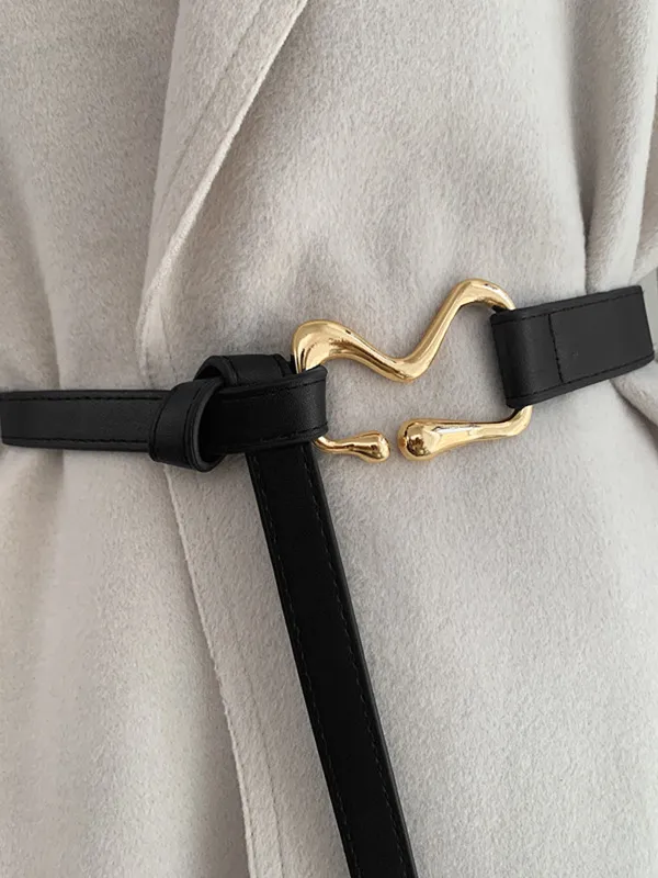 Unique Gold Buckle Knot Detail Belt sold by COMMENSE